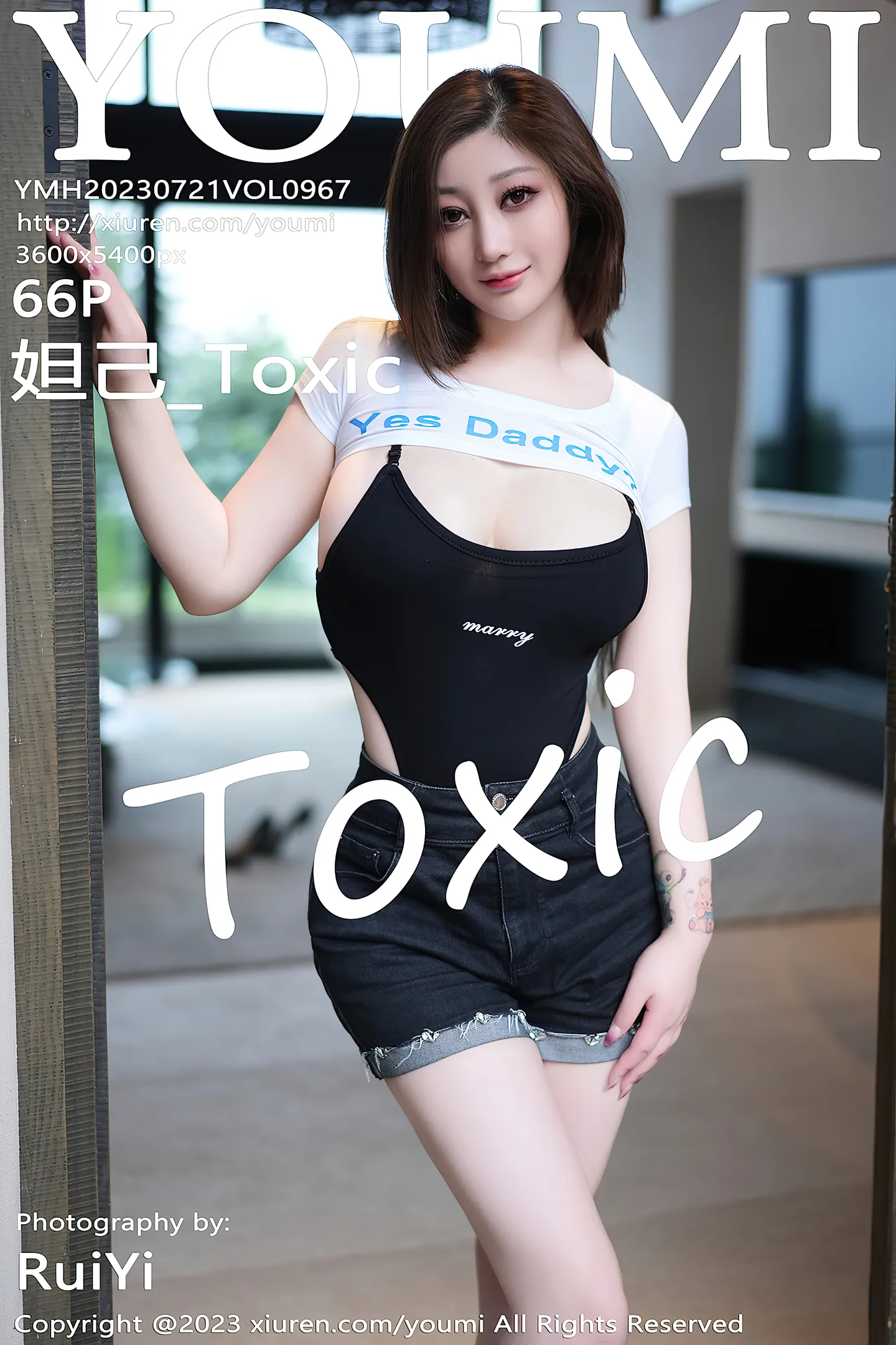 [YouMi尤蜜荟]Vol.967_女神妲己_Toxic脱黑短裤露性感黑色连体衣秀美胸肥臀诱惑写真66P-秀人网 - XiuRen.Space